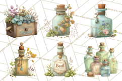 Vintage Herbal Apothecary Clipart, Spring Botanical Png Product Image 6