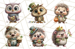 Lucky Animals Clipart, St. Patrick’s Day PNG, Cute Shamrock Product Image 5