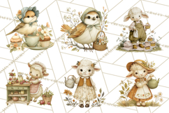 Vintage Spring Animals Clipart, Tea Party Picnic Png Product Image 7