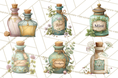 Vintage Herbal Apothecary Clipart, Spring Botanical Png Product Image 4