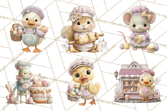 Easter Bakery Critters, Cute Mini World Animals, Pastel Png Product Image 9