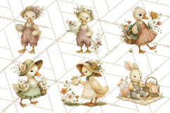 Vintage Spring Animals Clipart, Tea Party Picnic Png Product Image 2