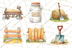 Farm Animals Clipart PNG, Cow Pig Sheep Horse Chicken Goat Product Image 3