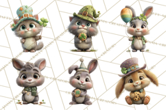 Lucky Animals Clipart, St. Patrick’s Day PNG, Cute Shamrock Product Image 8