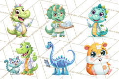 Dinosaur Veterinarian Clipart Cute Pet Care PNG Product Image 8