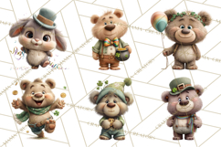 Lucky Animals Clipart, St. Patrick’s Day PNG, Cute Shamrock Product Image 9