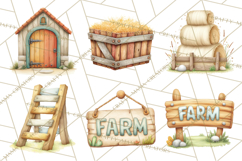 Farm Animals Clipart PNG, Cow Pig Sheep Horse Chicken Goat Product Image 8