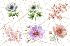 Spring Flower Clipart, Floral Clip Art PNG, Watercolor Product Image 3