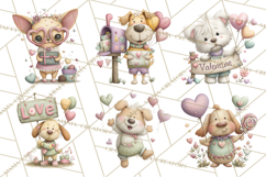 Valentine Dog Clipart PNG, Cute Valentine Dogs, Kids Product Image 2