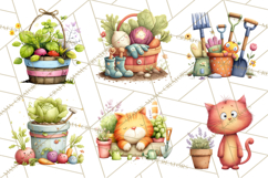 Farm Animals Gardening Clipart PNG, Garden Farm Animals Product Image 8