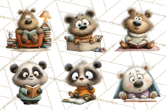 Bookish Bears PNG Clipart, Cozy Bear Reading, Cute Cartoon Product Image 8