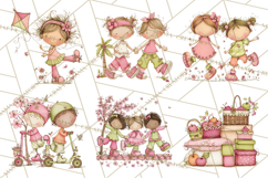 Adorable Spring Kids Clipart, Playful Children Clip Art PNG Product Image 5