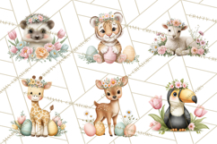 Adorable Baby Animals Easter Clipart PNG, Pastel Chicks Png Product Image 2
