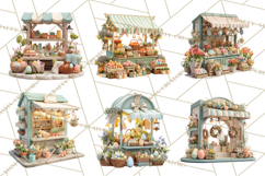 Easter Bunny PNG Clipart Spring Market Stall Eggs Basket Product Image 3