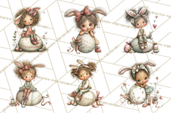 Easter Kids Clipart, Cute Easter Children, Bunny Ear Png Product Image 3