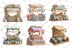 Easter Bunny PNG Clipart Spring Market Stall Eggs Basket Product Image 8