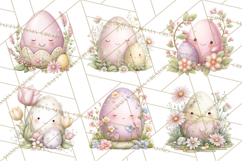 Easter Egg Clipart PNG, Cute Baby Easter Eggs with Faces Product Image 8