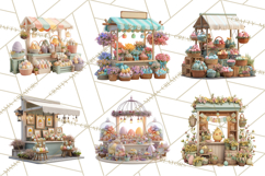 Easter Bunny PNG Clipart Spring Market Stall Eggs Basket Product Image 5