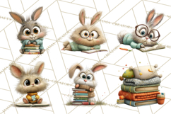 Bookish Bunnies PNG Clipart, Cozy Bunny Reading Product Image 7