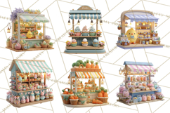 Easter Bunny PNG Clipart Spring Market Stall Eggs Basket Product Image 9