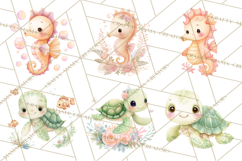 Ocean Baby Animals Clipart PNG, Cute Sea Animals Watercolor Product Image 3