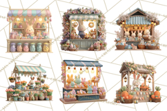 Easter Bunny PNG Clipart Spring Market Stall Eggs Basket Product Image 7