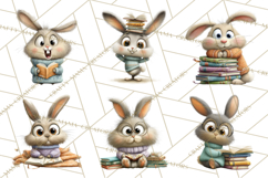 Bookish Bunnies PNG Clipart, Cozy Bunny Reading Product Image 4