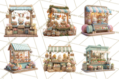 Easter Bunny PNG Clipart Spring Market Stall Eggs Basket Product Image 6