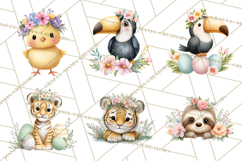 Adorable Baby Animals Easter Clipart PNG, Pastel Chicks Png Product Image 3