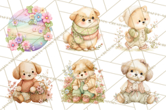 Spring Pets Clipart PNG, Cute Baby Animals Watercolor Product Image 9