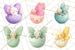 Baby Insects in Easter Eggs, Cute Spring Bug Clipart Png Product Image 7