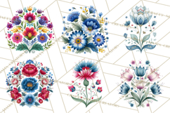 Polish Folk Botanical Clipart, Floral Animals Png Product Image 3