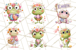 Frog Easter Clipart PNG, Cute Frog Holding Eggs, Pastel Png Product Image 2