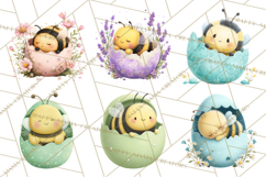 Baby Insects in Easter Eggs, Cute Spring Bug Clipart Png Product Image 8