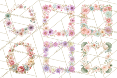 Floral Frames Clipart, Girly Pastel Flower Frames, Oval Png Product Image 5