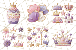 Princess Birthday Party Clipart, Fairytale Celebration Png Product Image 3