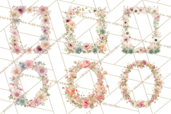 Floral Frames Clipart, Girly Pastel Flower Frames, Oval Png Product Image 6