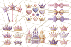 Princess Birthday Party Clipart, Fairytale Celebration Png Product Image 2