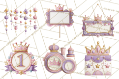 Princess Birthday Party Clipart, Fairytale Celebration Png Product Image 4