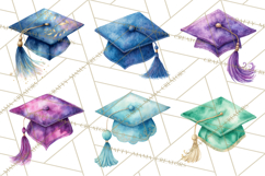 Graduation Cap Clipart PNG, Watercolor Graduation Hat Tassel Product Image 8