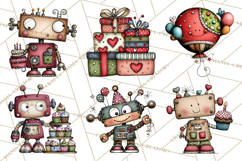 Adorable Birthday Robot Clipart, Playful Toy Robot Clip Art Product Image 4