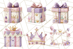 Princess Birthday Party Clipart, Fairytale Celebration Png Product Image 9