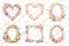 Floral Frames Clipart, Girly Pastel Flower Frames, Oval Png Product Image 8