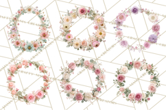 Floral Frames Clipart, Girly Pastel Flower Frames, Oval Png Product Image 3