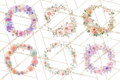Floral Frames Clipart, Girly Pastel Flower Frames, Oval Png Product Image 9