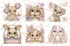 Peeking Large-Eyed Easter Animals PNG Pastel Illustrations Product Image 7