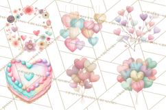 Valentine Safari Animal Clipart PNG, Watercolor Elephant Png Product Image 6