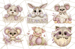 Peeking Large-Eyed Easter Animals PNG Pastel Illustrations Product Image 8