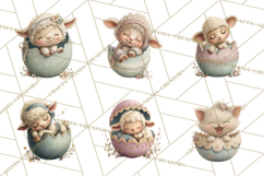 Easter Baby Animals Clipart PNG, Sleeping Baby Animals Product Image 9
