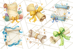 Graduation Diploma Clipart PNG, Whimsical Diploma Scroll Product Image 4